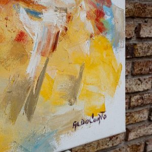 Pintura Abstracta al Óleo de Aldo Curto (70x50 cm) - imagen 1