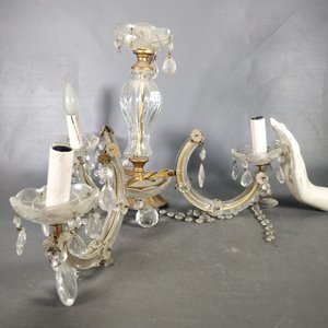 Araña de Cristal Estilo María Teresa, Tres Luces - imagen 4