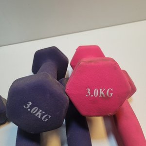 6 Mancuernas de 3 kg (4 Violetas y 2 Rosadas) - imagen 7