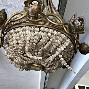 Araña Francesa de Bronce y Cristal con Ocho Luces - imagen 6