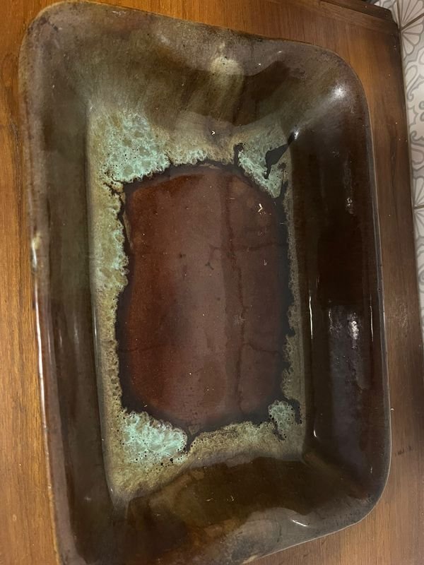 Fuente cerámica antigua marrón ideal para horno - imagen 1
