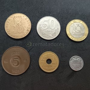 Colección de 6 Monedas Extranjeras: Francia, Suecia, Albania y más - imagen 5