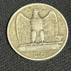 Lote siguiente: Moneda de Plata Italiana 5 Liras Vittorio Emanuele III - 1927