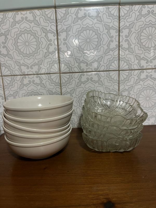 Compoteras de porcelana y vidrio en buen estado - imagen 1