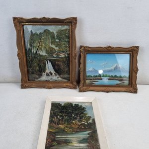 Set de 3 Cuadros Decorativos con Paisajes y Marcos Variados - imagen 2