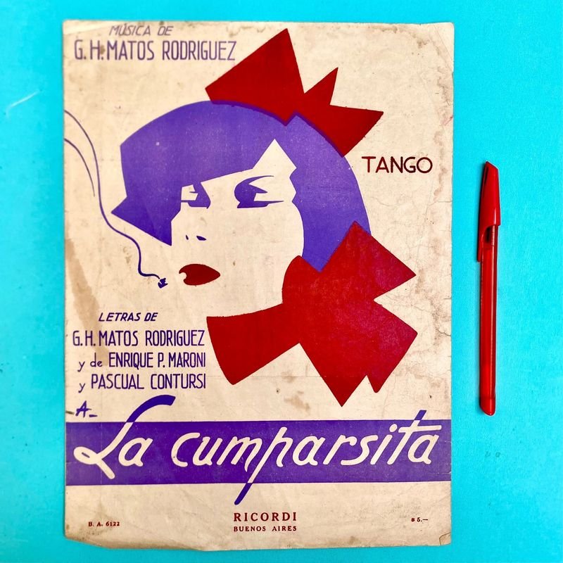 Antigua Partitura "La Cumparsita" - Tango - Ricordi Americana
