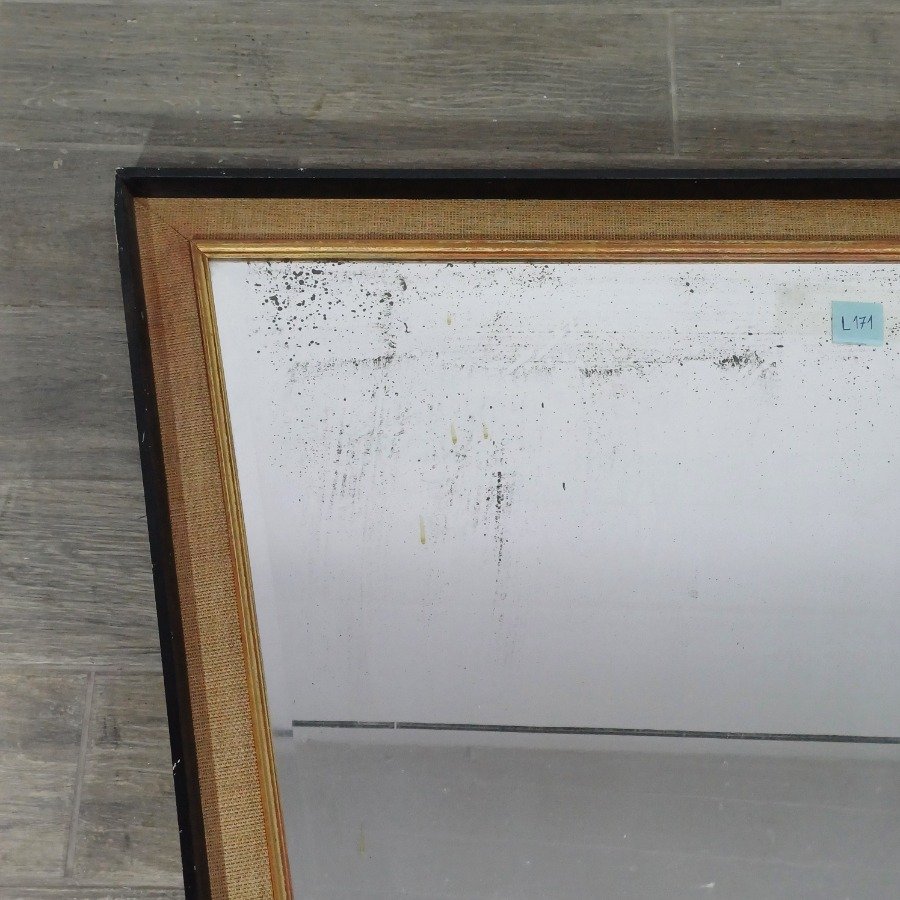 Espejo con marco de madera y arpillera para decoración - imagen 4