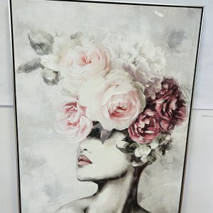 Dos Láminas Decorativas Enmarcadas: Mujer con Flores y Perfume - imagen 2