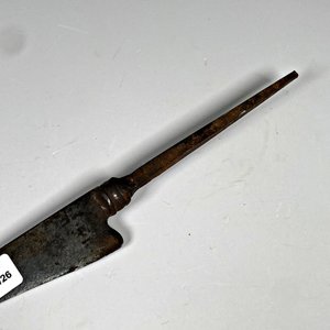 Hoja de Cuchillo Antigua con Cabo de Plata y Oro - imagen 6