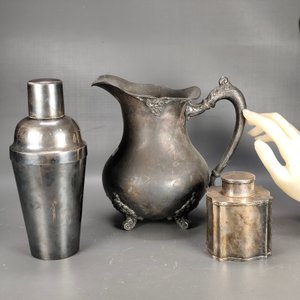 Set de Metal: Coctelera, Jarra y Recipiente para Té - imagen 3