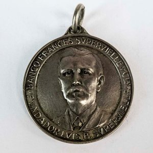 Medalla Uruguay 1937 Cincuentenario Banco Supervielle Cobre Plateado - imagen 1