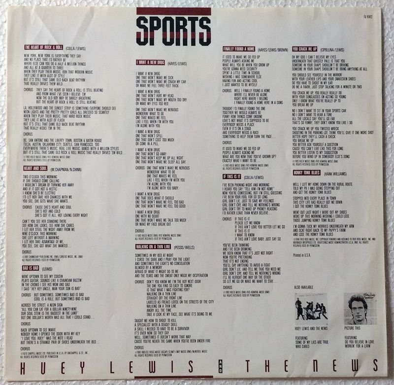 Huey Lewis y The News: Álbum "Sports" de 1983 - imagen 4
