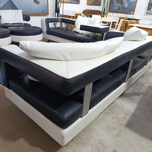Sofá Italiano de Diseño Formenti Wave en Cuero Bicolor - imagen 2