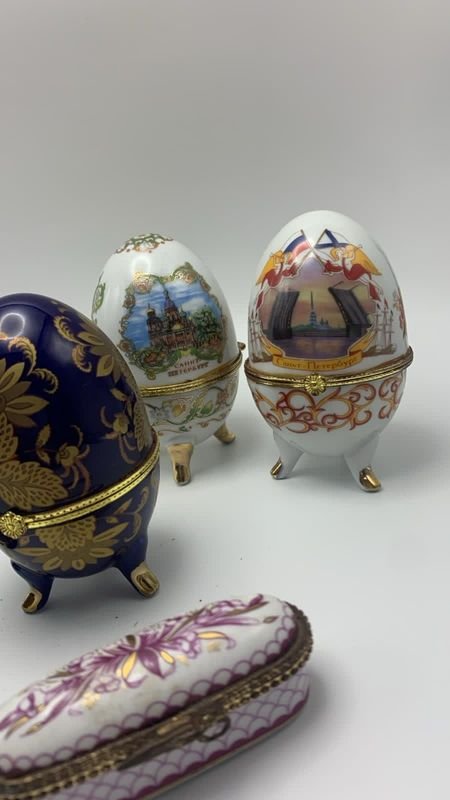 Alhajeros con forma de huevo en porcelana - imagen 1
