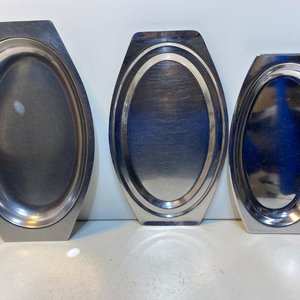 Juego de 16 Piezas de Acero Inoxidable: Bandejas Ovaladas y Redondas con Bordes Labrados, Fuentes Hondas y Compoteras Individuales - imagen 4