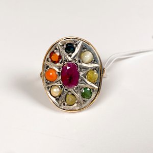 Anillo de Oro con Piedras Naturales Multicolor - imagen 3