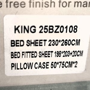 Juego de Sábanas King Size "Happy Home" 4 Piezas 100% Algodón Percal Color Verde - imagen 4