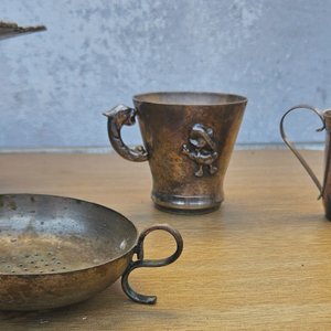 Lote de Artículos Metálicos Antiguos con Baño de Plata - imagen 3