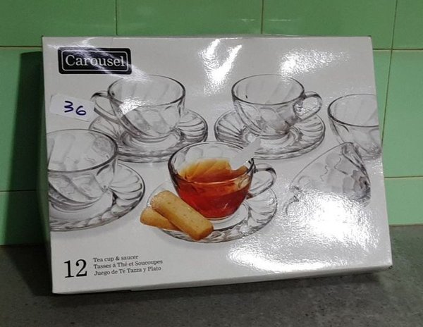 Juego de 6 Tazas de Té con Platillos Carousel - imagen 1