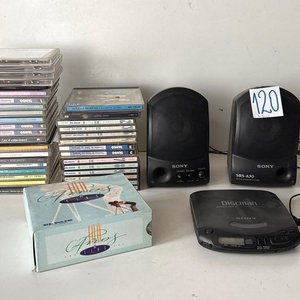Discman Sony, 2 Parlantes Sony y 40 CDs Varios - imagen 3