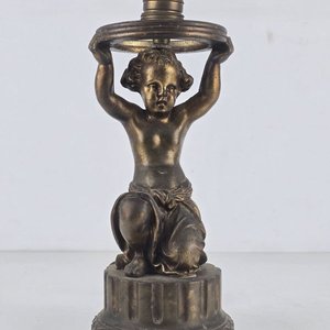 Lámpara de Bronce con Figura de Niño - imagen 2