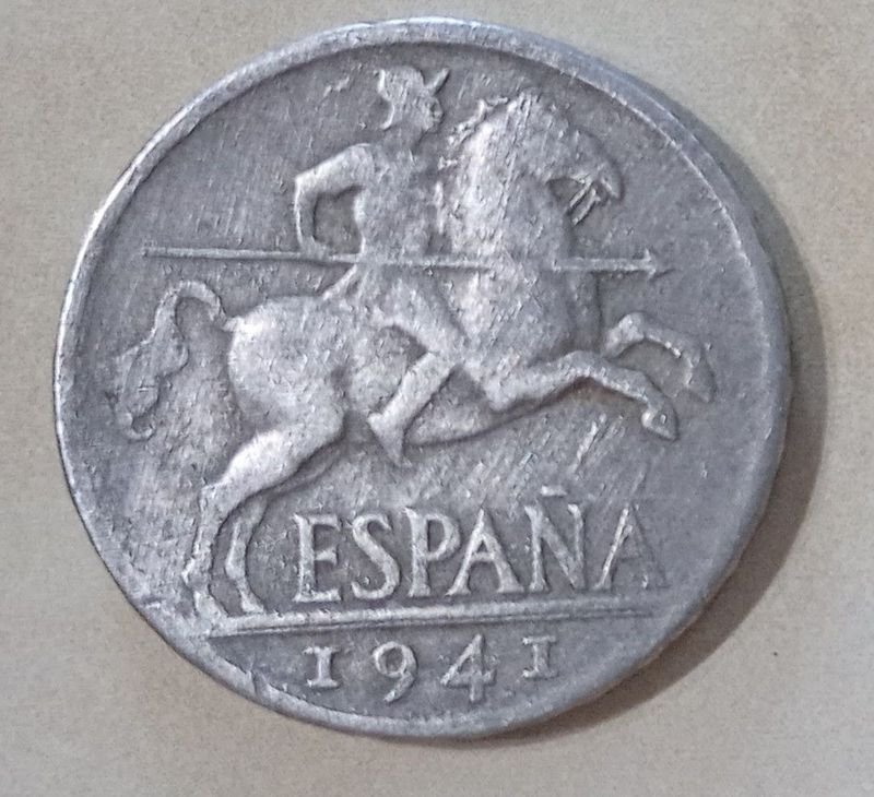 Lote anterior: Moneda española de Diez Centavos del año 1941