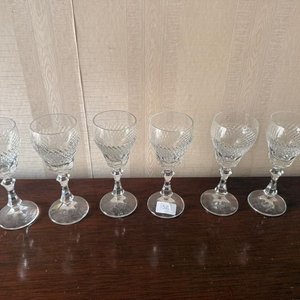 Juego de 6 Copas de Vidrio Labrado - imagen 2