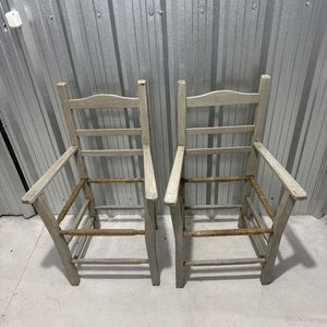 Par de Sillas Altas Rústicas para Restaurar - imagen 3