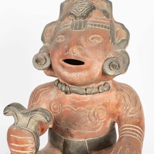 Escultura de Deidad Azteca Antigua - 23x53 cm - imagen 2