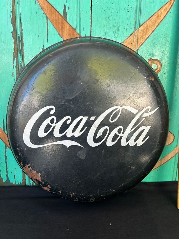 Antigua Pastilla de coca cola litografiada Negra de chapa - imagen 8