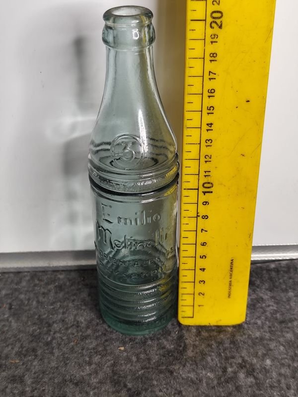 Botella Antigua de Vidrio Emilio Molinelli Paysandú - imagen 1