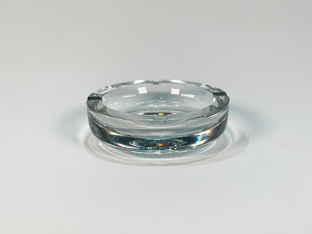 Cenicero Circular de Cristal Hialino Vintage