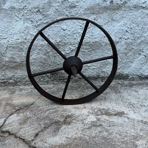 Rueda Antigua de Hierro Macizo con Rayos - imagen 3