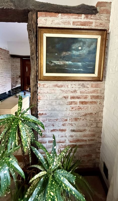 Pintura oleo sobre tela Marina barco de guerra Escuela Manuel Larravide - imagen 3
