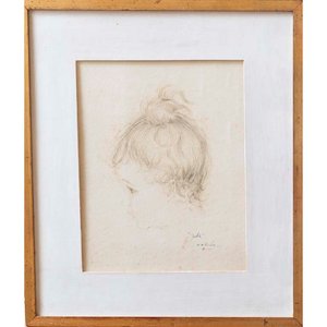Lote anterior: Dibujo a tinta "Julita" - Boceto de perfil