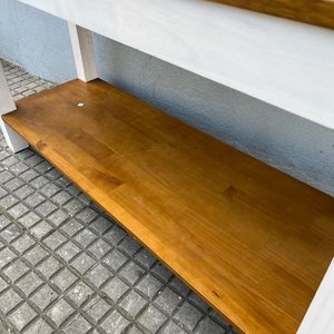 Mesa de Arrime Moderna Madera Clara y Patas Blancas - imagen 5