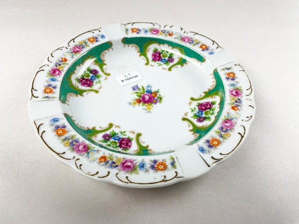 Cenicero en porcelana china blanco floral de 20 cm - imagen 2