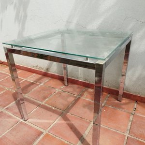 Mesa Cuadrada Base Cromada y Tapa de Vidrio - imagen 2