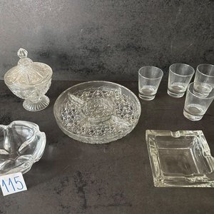 Bombonera, Copetinera, Ceniceros y Vasos de Cristal Tallado - imagen 4