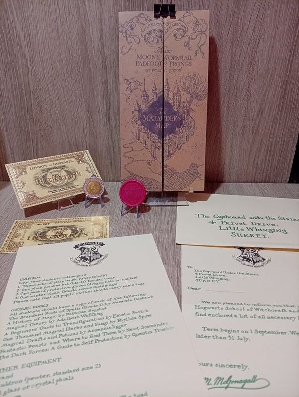 Set Completo Harry Potter: Mapa del Merodeador, Carta Hogwarts y Más - imagen 1