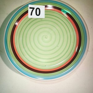 10 Platos Llanos de Cerámica con Diseño Espiral Multicolor - imagen 2