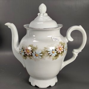 Conjunto de Porcelana Brasilera Schmidt: Tetera, Lechera, Dulcera y Cafetera con Flores - imagen 9