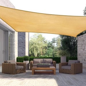 Lona Beige para Exterior, Parasol Resistente 5x4mts con Borde Reforzado - imagen 2