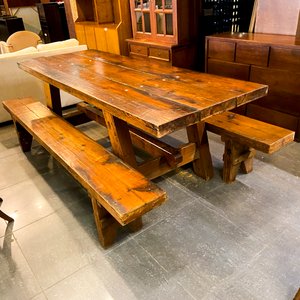 Mueble de Cocina y Mesa de Comedor Rústica de Madera - imagen 2
