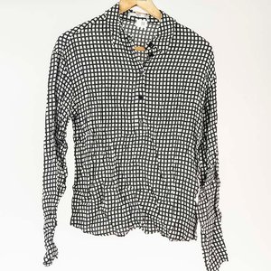 Camisa a Cuadros Blanca y Negra Mango Talle S para Dama - imagen 1