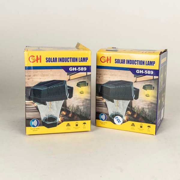 2 Faroles Solares LED GH-589 con Sensor de Movimiento