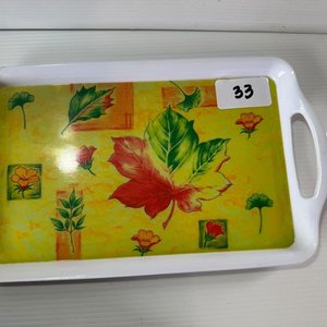 Set de 3 Fuentes de Melamina y Bandeja de Rattan - imagen 4