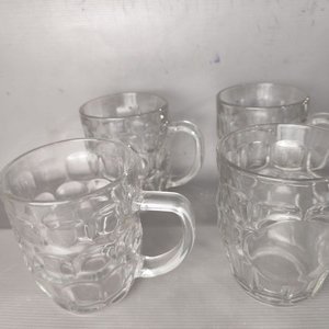 Jarras Cerveceras de Vidrio Prensado (Set de 4) - imagen 1