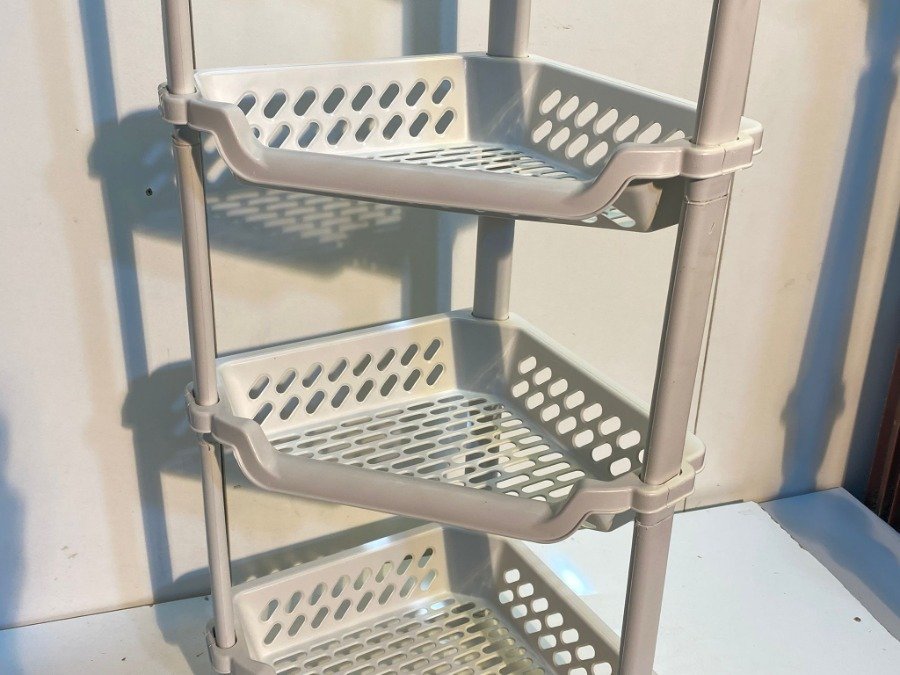 Organizador en PVC blanco esquinero con 4 estantes - imagen 4
