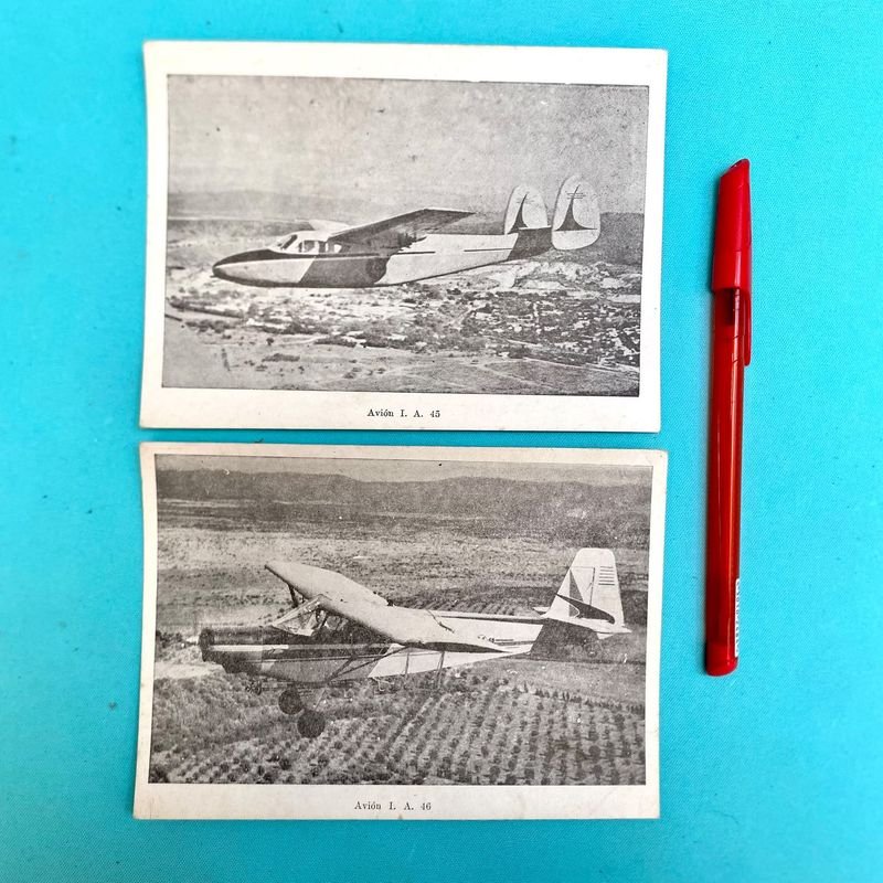 2 Postales Antiguas Aviones Fábrica Argentina DINFIA